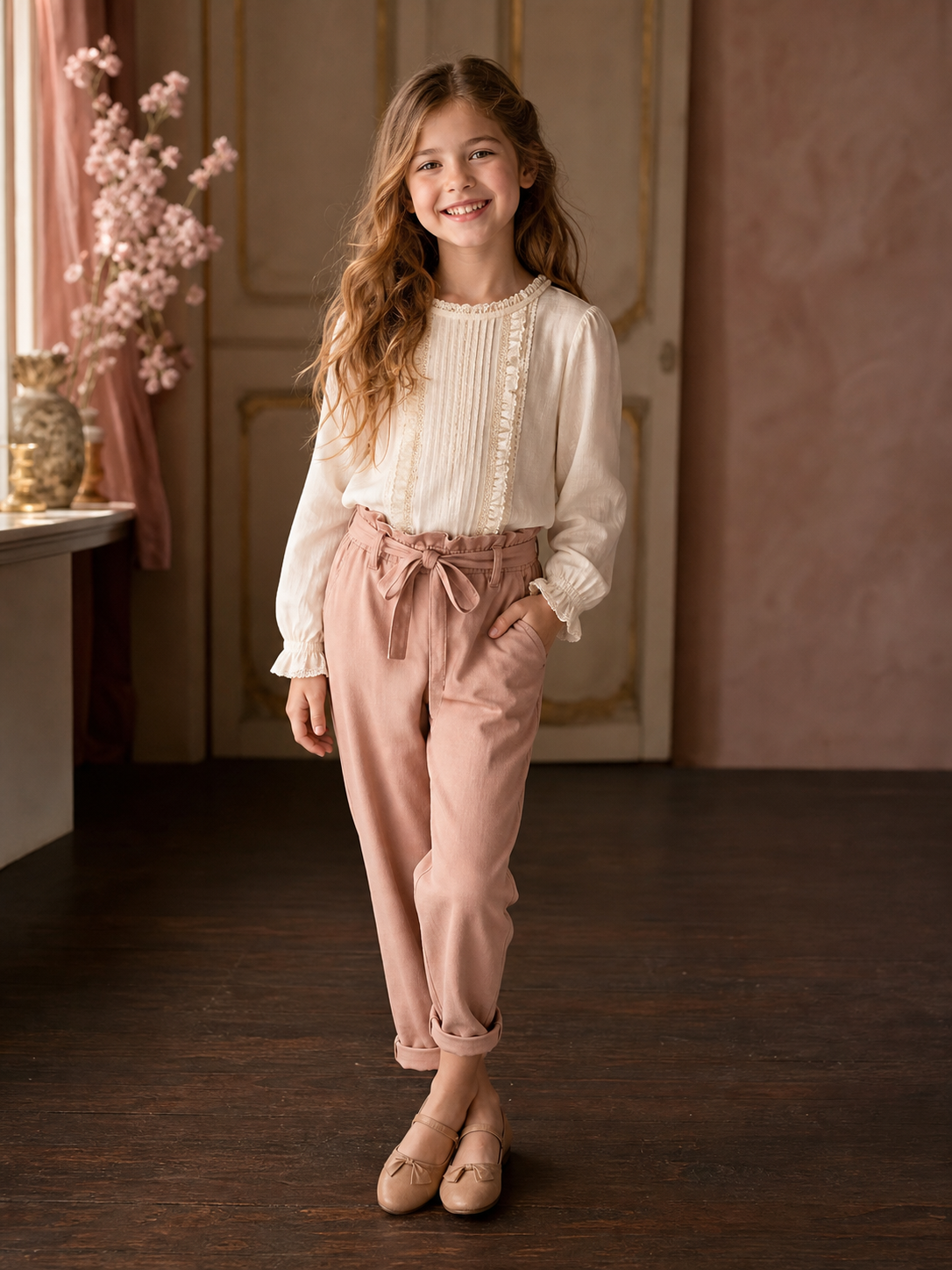 Niña luciendo ropa infantil elegante